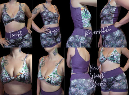 10 PRINTS! Custom 2-in-1 Crop Top | Chik, Zombie, Witchy, Humor, Sarcastic