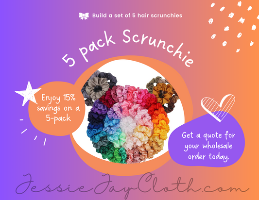 Custom 5 Pack Hair Scrunchie | Over 15% off, NO Coupons allowed |