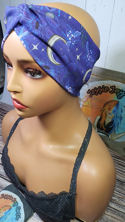 Spring Bees | Cotton Lycra Twist Knot Head Band | Custom Turban Head Band | 4 Sizes