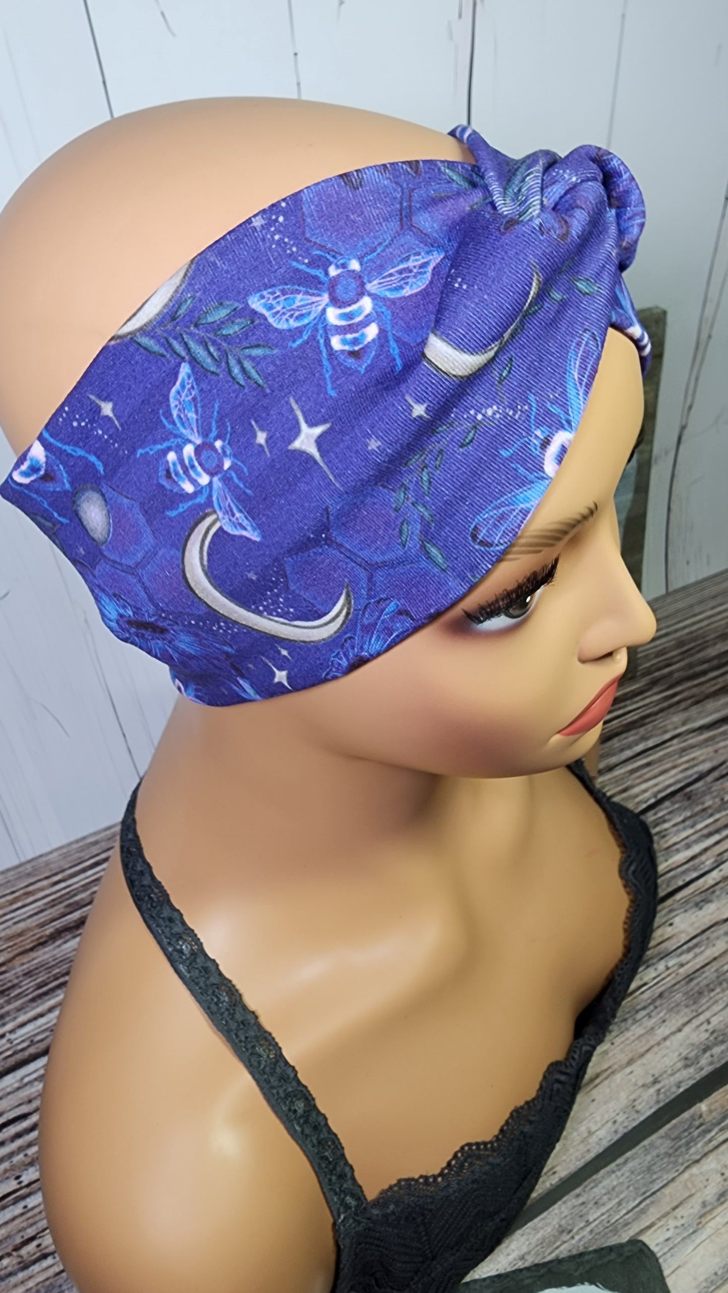 Spring Bees | Cotton Lycra Twist Knot Head Band | Custom Turban Head Band | 4 Sizes