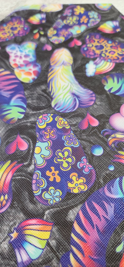 CUSTOM | Lisa Frank Inspired Peens, Regular Scale, Coffin Wristlet Clutch | Vinyl & Cotton Pouch | Optional Add on's | Bag, Wallet, Purse