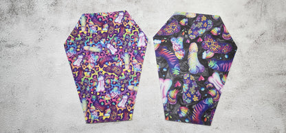 CUSTOM | Lisa Frank Inspired Peens, Regular Scale, Coffin Wristlet Clutch | Vinyl & Cotton Pouch | Optional Add on's | Bag, Wallet, Purse