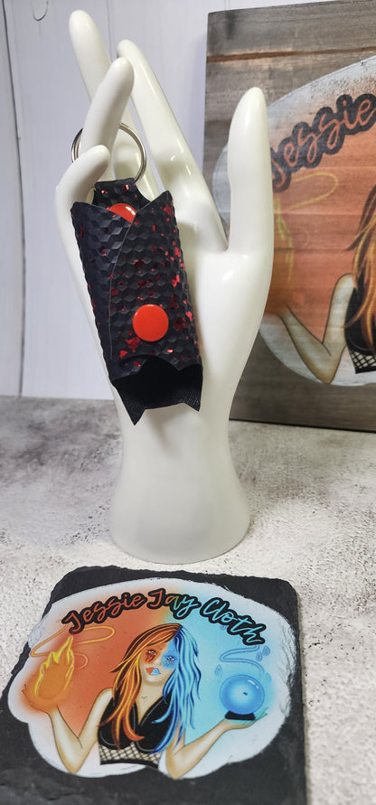 Red Splatter Bat Key Cover | Key Keeper, Key Organizer, Keyring Holder