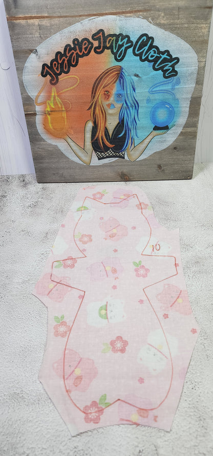 10 inch Kitty Cat, Lucky Cat Pink  | Cloth Pad or Liner | Choose your absorbency