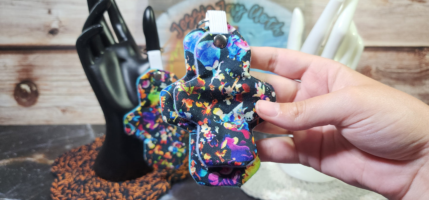 Mini Watercolor Fun Cloth Diaper & Cloth Pad Keychain | Set or Singles