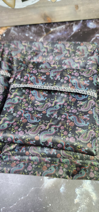 Small Scale Dragons, Custom PUL Lined Pad Wrapper |  Wet bag |  | Multi Use bag | 4 sizes to choose from