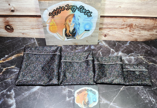Small Scale Dragons, Custom PUL Lined Pad Wrapper |  Wet bag |  | Multi Use bag | 4 sizes to choose from
