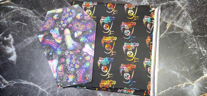 CUSTOM | Lisa Frank Inspired Peens, Regular Scale, Coffin Wristlet Clutch | Vinyl & Cotton Pouch | Optional Add on's | Bag, Wallet, Purse