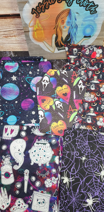 CUSTOM | Ghost Face Rainbow Coffin Wristlet Clutch | Vinyl & Cotton Pouch | Optional Add on's | Bag, Wallet, Purse