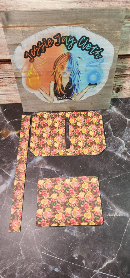Yellow & Pink Floral Pocket Pal Wallet | Card Holder, Wristlet | Set or Singles