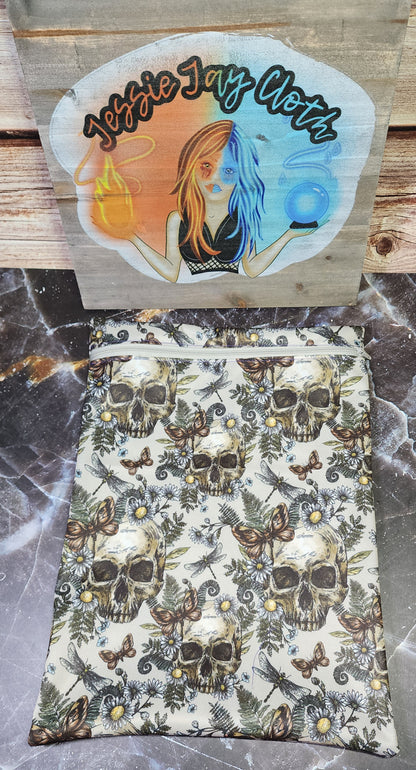 10" x 14"  Skulls & Daisies Wet bag | Optional Add on Handle