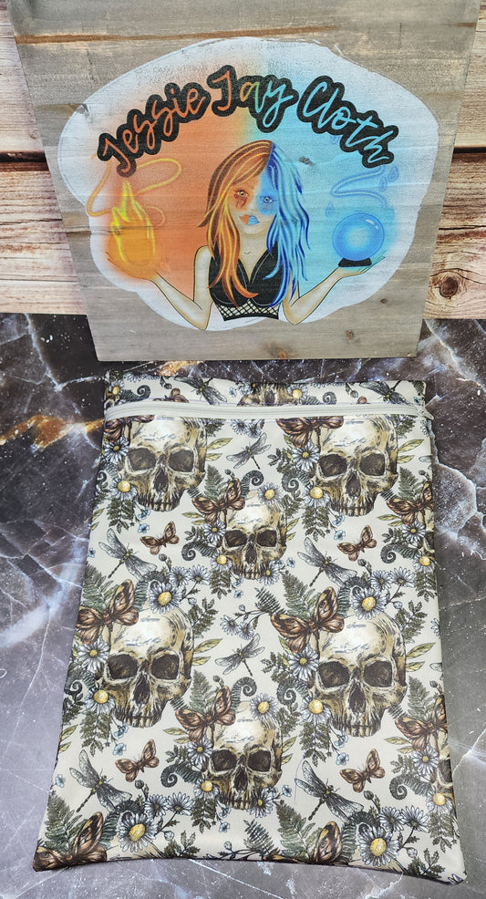 10" x 14"  Skulls & Daisies Wet bag | Optional Add on Handle