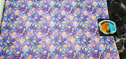 CUSTOM | Bees & Tea Purple Galaxy  | Coffin Wristlet Wallet | Add on