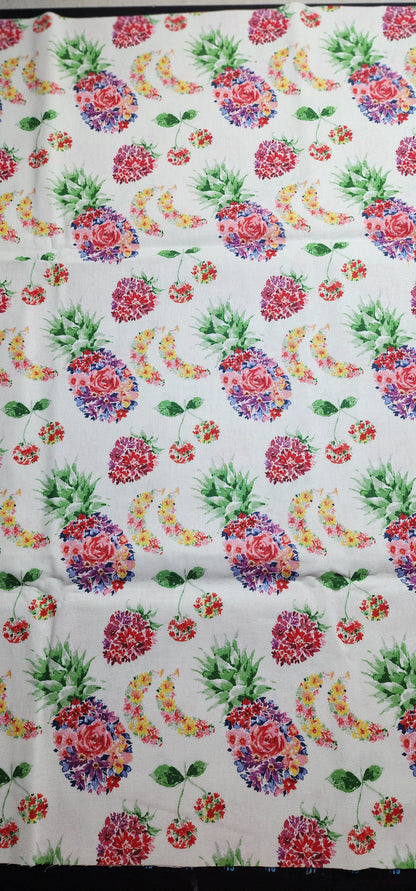 Floral Fruit, Pineapple, Banana, Cherry, Strawberry |  MEDIUM Grocery Bag Holder |