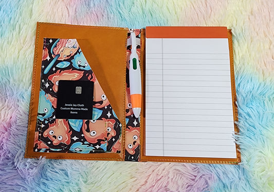 Calcifer Black Background, Food | Moondance Note Pad Holder | Comes in 3 Sizes | Stay Organized in Style