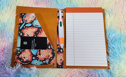 Calcifer Black Background, Food | Moondance Note Pad Holder | Comes in 3 Sizes | Stay Organized in Style