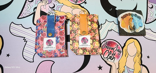 Red & Blue Floral Pocket Pal Wallet | Card Holder, Wristlet | Set or Singles