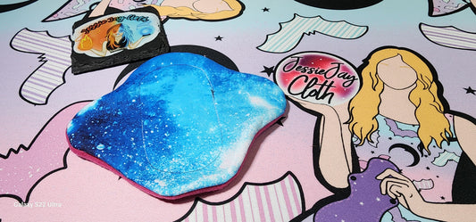 6" Light, Blue Glow Galaxy | Classic Curvy Cloth Pad | 2.75" or 3" Snapped