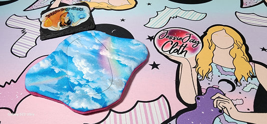 6" Light, Rainbow Cloud Sky | Classic Curvy Cloth Pad | 2.75" or 3" Snapped