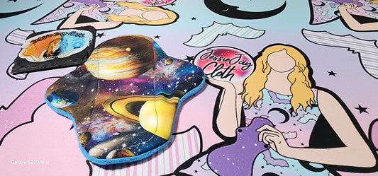8" Moderate, Vibrant Galaxy  | Classic Curvy Cloth Pad