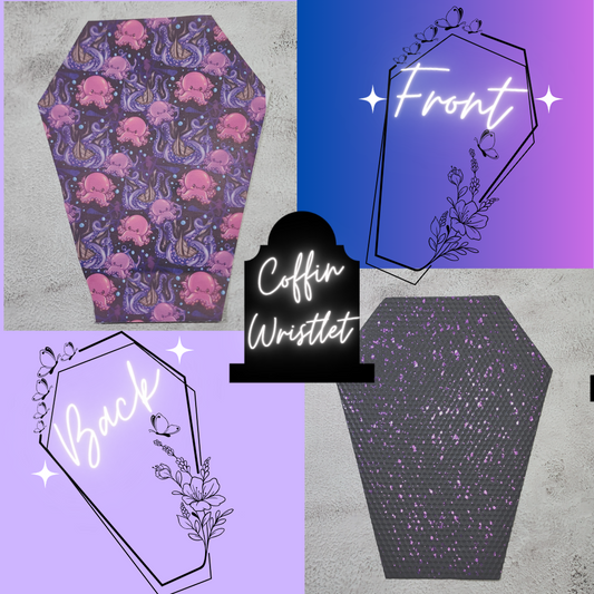 CUSTOM | Shipwrecked Octopus Coffin Wristlet Clutch | Vinyl & Cotton Pouch | Optional Add on's | Bag, Wallet, Purse
