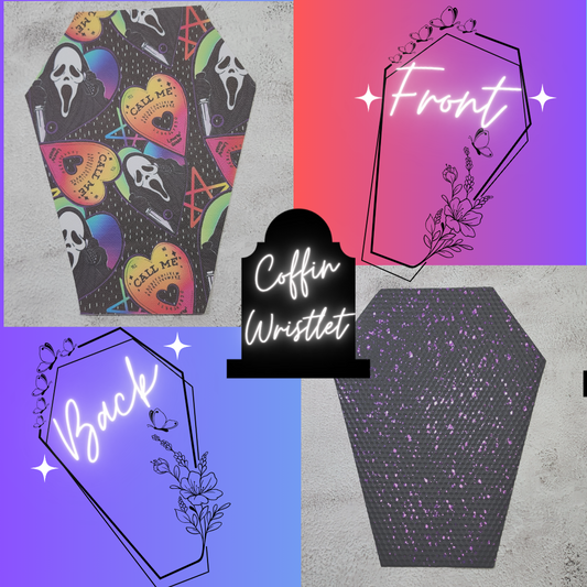CUSTOM | Ghost Face Rainbow Coffin Wristlet Clutch | Vinyl & Cotton Pouch | Optional Add on's | Bag, Wallet, Purse