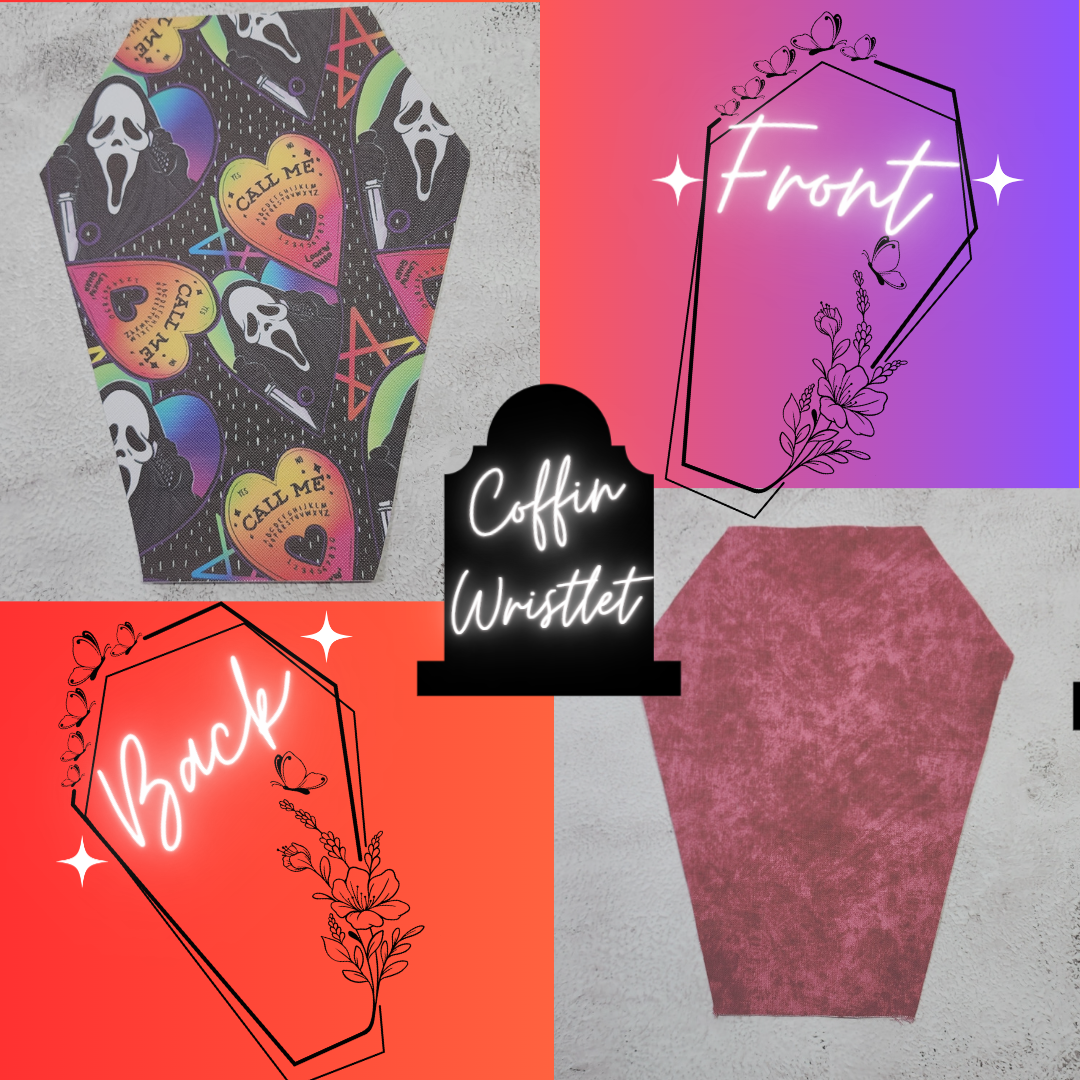 CUSTOM | Ghost Face Rainbow Coffin Wristlet Clutch | Vinyl & Cotton Pouch | Optional Add on's | Bag, Wallet, Purse