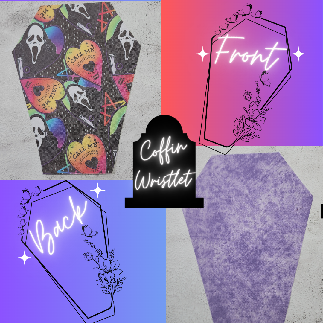 CUSTOM | Ghost Face Rainbow Coffin Wristlet Clutch | Vinyl & Cotton Pouch | Optional Add on's | Bag, Wallet, Purse