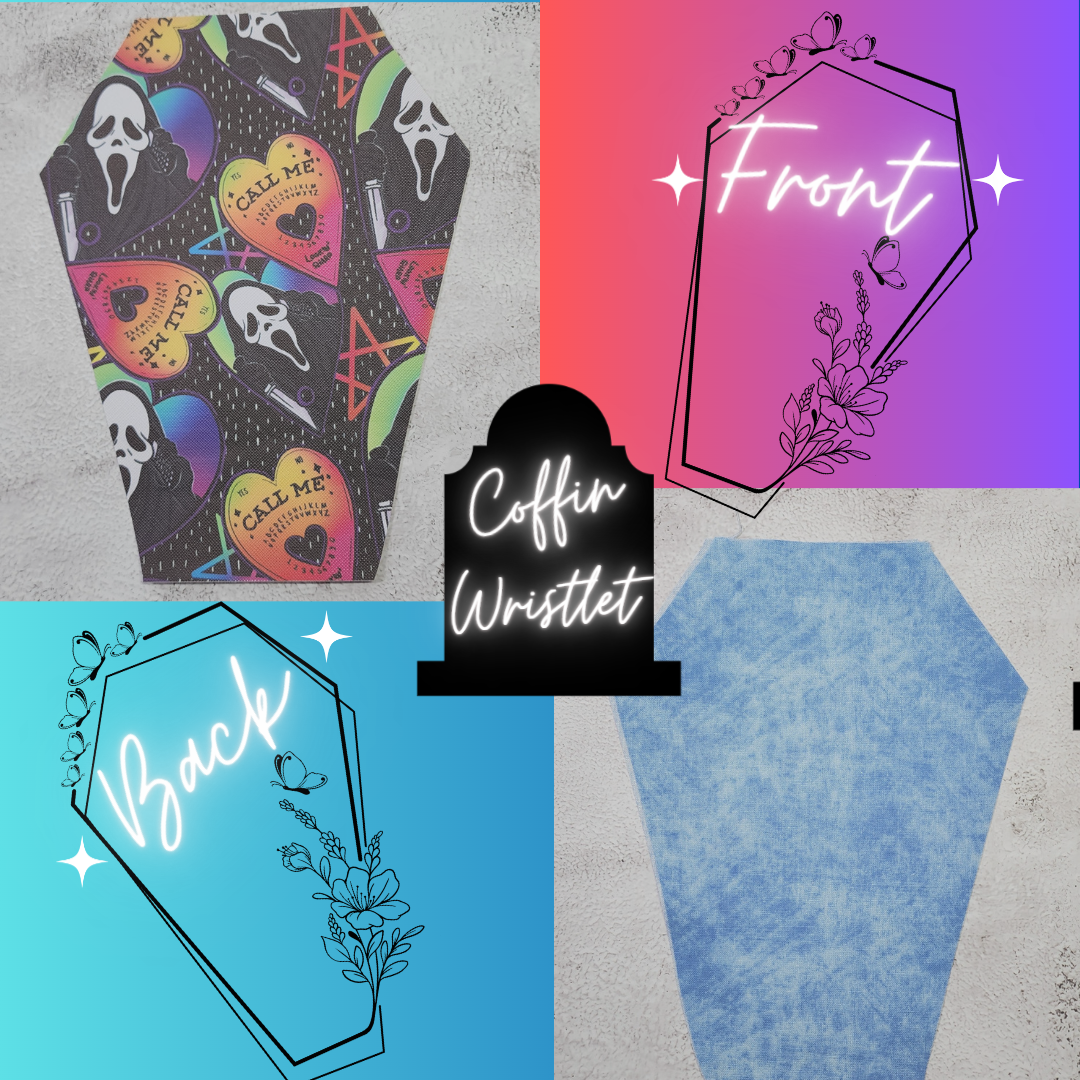 CUSTOM | Ghost Face Rainbow Coffin Wristlet Clutch | Vinyl & Cotton Pouch | Optional Add on's | Bag, Wallet, Purse