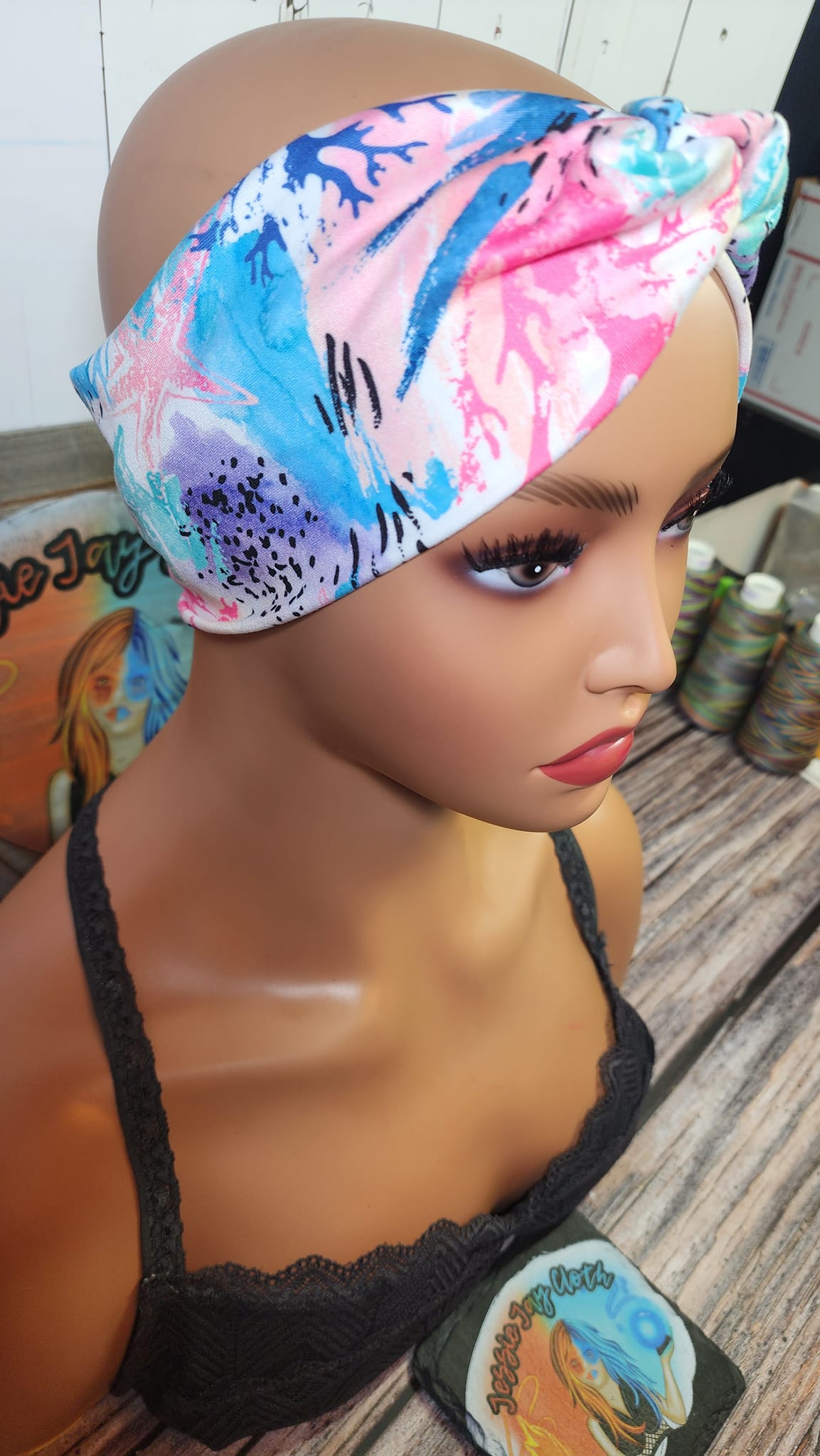 Coral Reef Ocean & Shells | Double Brushed Poly Twist Knot Head Band | Custom Turban Head Band | 4 Sizes
