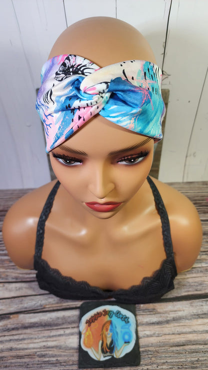 Coral Reef Ocean & Shells | Double Brushed Poly Twist Knot Head Band | Custom Turban Head Band | 4 Sizes