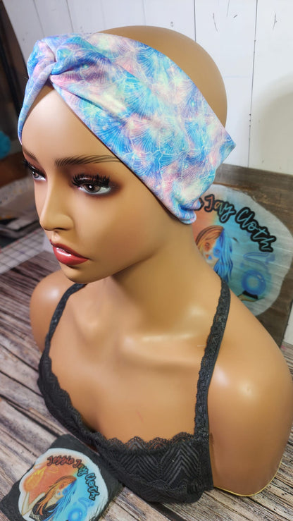 Mermaid Galaxy Shells | Double Brushed Poly Twist Knot Head Band | Custom Turban Head Band | 4 Sizes