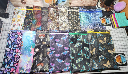 10" x 14" Small Scale Skulls & Moth Wet bag | Optional Add on Handle