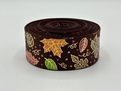 Lip Balm Holder | Gold Foil Leaves on brown | Can hold gloss/balm/sugar scrub up to 5.5"
