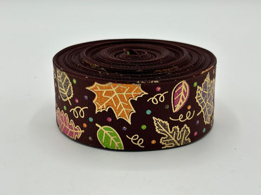 Lip Balm Holder | Gold Foil Leaves on brown | Can hold gloss/balm/sugar scrub up to 5.5"