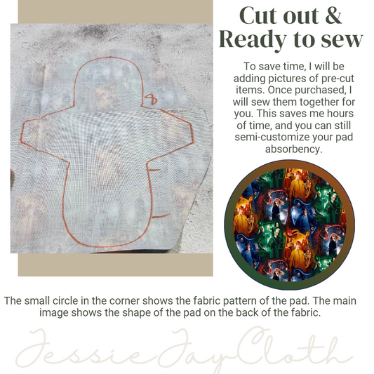 8 inch Miss Classy Cloth Pad or Liner | 2.5" Snapped Width | Choose your absorbency