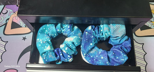 Blue Galaxy, Hidden Zipper Pocket | Stash Scrunchie