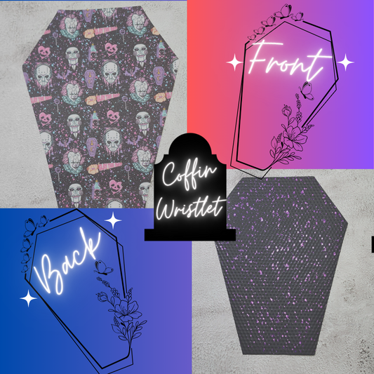 CUSTOM | Slay The Day Black, Coffin Wristlet Clutch | Vinyl & Cotton Pouch | Optional Add on's | Bag, Wallet, Purse