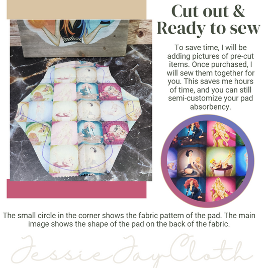 10 inch The Goddess |  Adult Humor Posed Girls | Cloth Pad or liner | Choose your absorbency
