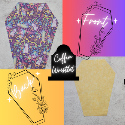 CUSTOM | Lisa Frank Inspired Peens, Small Scale, Coffin Wristlet Clutch | Vinyl & Cotton Pouch | Optional Add on's | Bag, Wallet, Purse