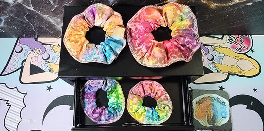Rainbow Dew Drops Mommy & Me Scrunchies | Variety of prints