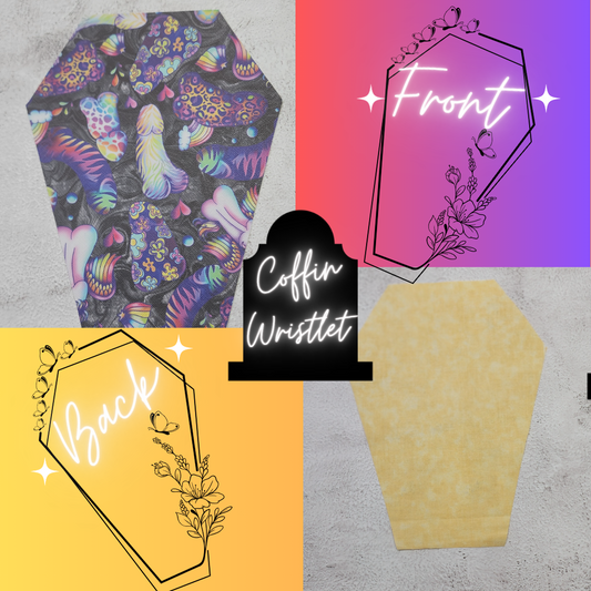 CUSTOM | Lisa Frank Inspired Peens, Regular Scale, Coffin Wristlet Clutch | Vinyl & Cotton Pouch | Optional Add on's | Bag, Wallet, Purse