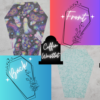 CUSTOM | Lisa Frank Inspired Peens, Regular Scale, Coffin Wristlet Clutch | Vinyl & Cotton Pouch | Optional Add on's | Bag, Wallet, Purse