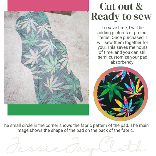 20 inch Mega Pad, 420 Leaf Tie Dye  | Cloth Pad or Liner | Choose your absorbency