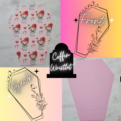 CUSTOM | Clown Horror Coffin Wristlet Clutch | Vinyl & Cotton Pouch | Optional Add on's | Bag, Wallet, Purse