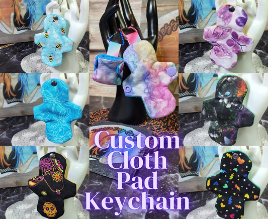 Custom Cloth Pad KEYCHAIN | Add on to match a full size cloth pad