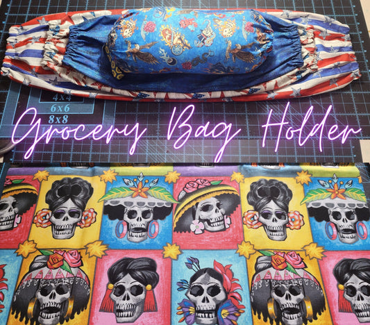 Day of the Dead - Skulls, SMALL Grocery Bag Holder | Pre-cut just needs sewn together