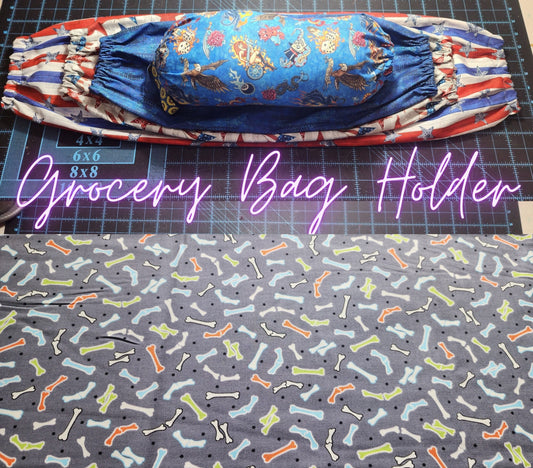 Halloween Bones, SMALL Grocery Bag Holder | Pre-cut just needs sewn together