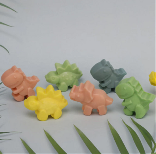 JELLY Soap | Mini Dinosaur Shape | Single Use Soaps | Cloth Wipe Bits