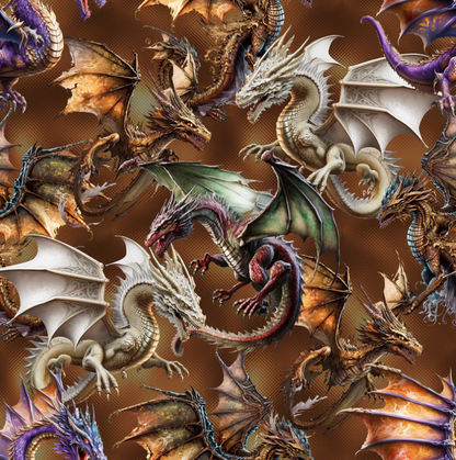 Realistic Dragons, Custom PUL Lined Pad Wrapper |  Wet bag |  | Multi Use bag | 4 sizes to choose from
